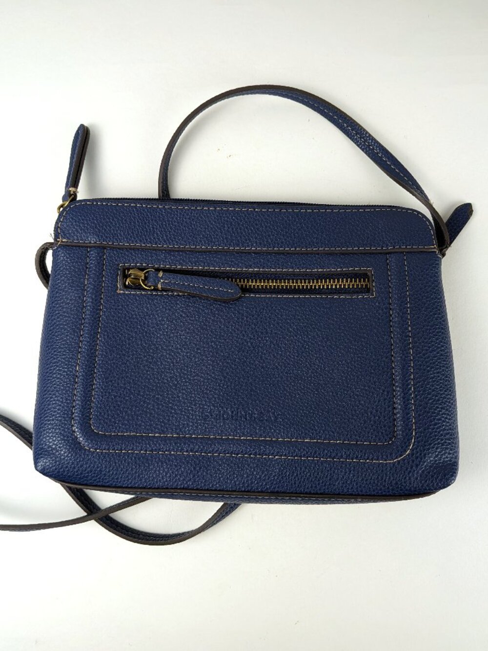 St. John's Bay Navy Blue Faux Leather Crossbody Purse